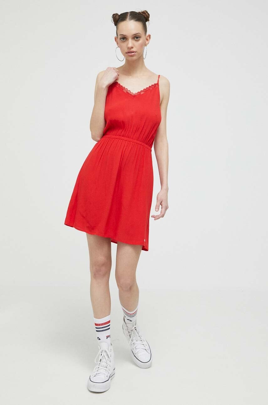 Сукня Tommy Jeans колір червоний mini розкльошена