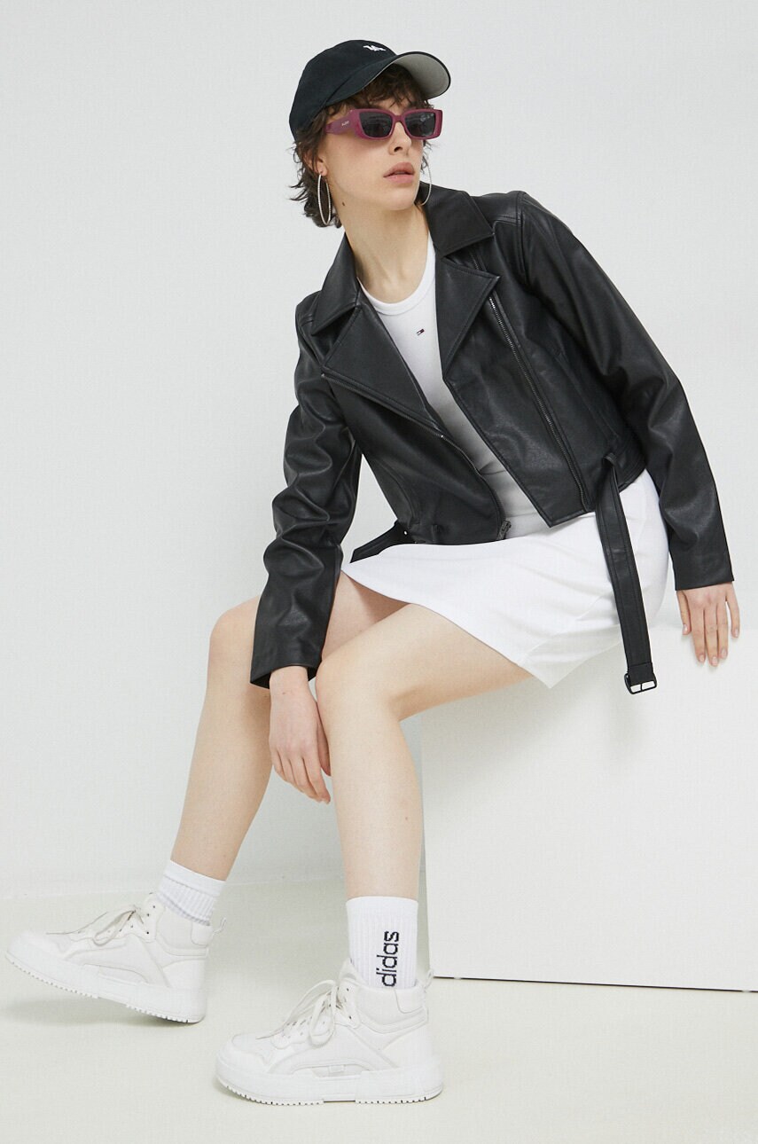 Сукня Tommy Jeans колір білий mini облягаюча
