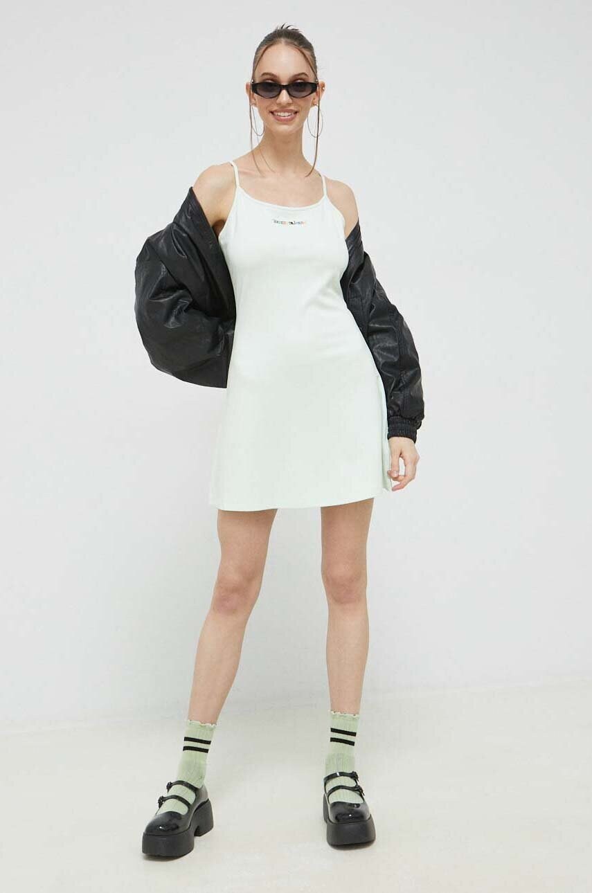 Сукня Tommy Jeans колір зелений mini розкльошена