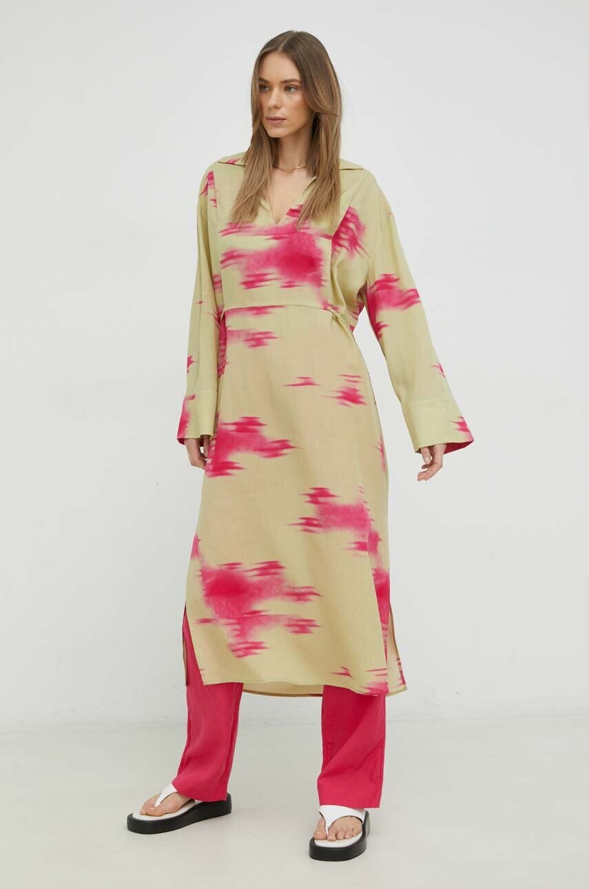 Сукня Samsoe Samsoe колір зелений midi oversize