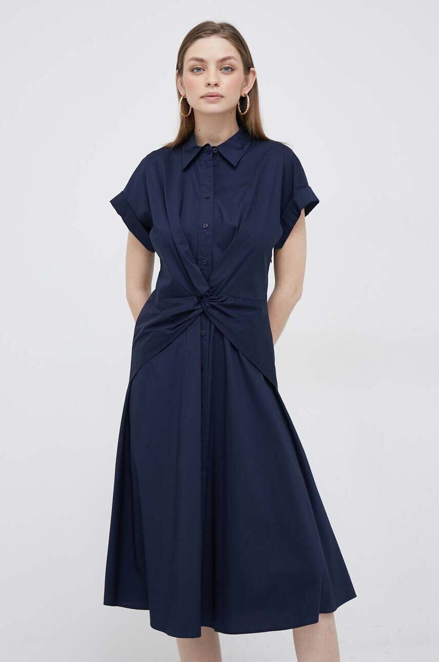 Сукня Lauren Ralph Lauren колір синій midi розкльошена