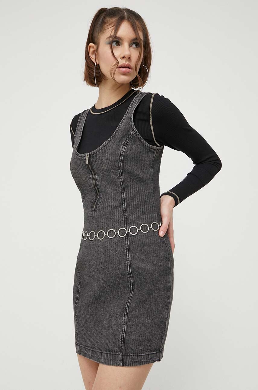 Джинсова сукня Guess Originals колір сірий mini облягаюча