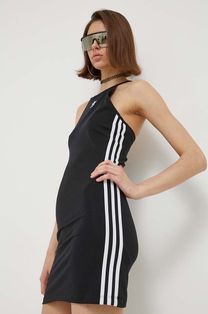 Сукня adidas Originals колір чорний mini облягаюча IB7401-black