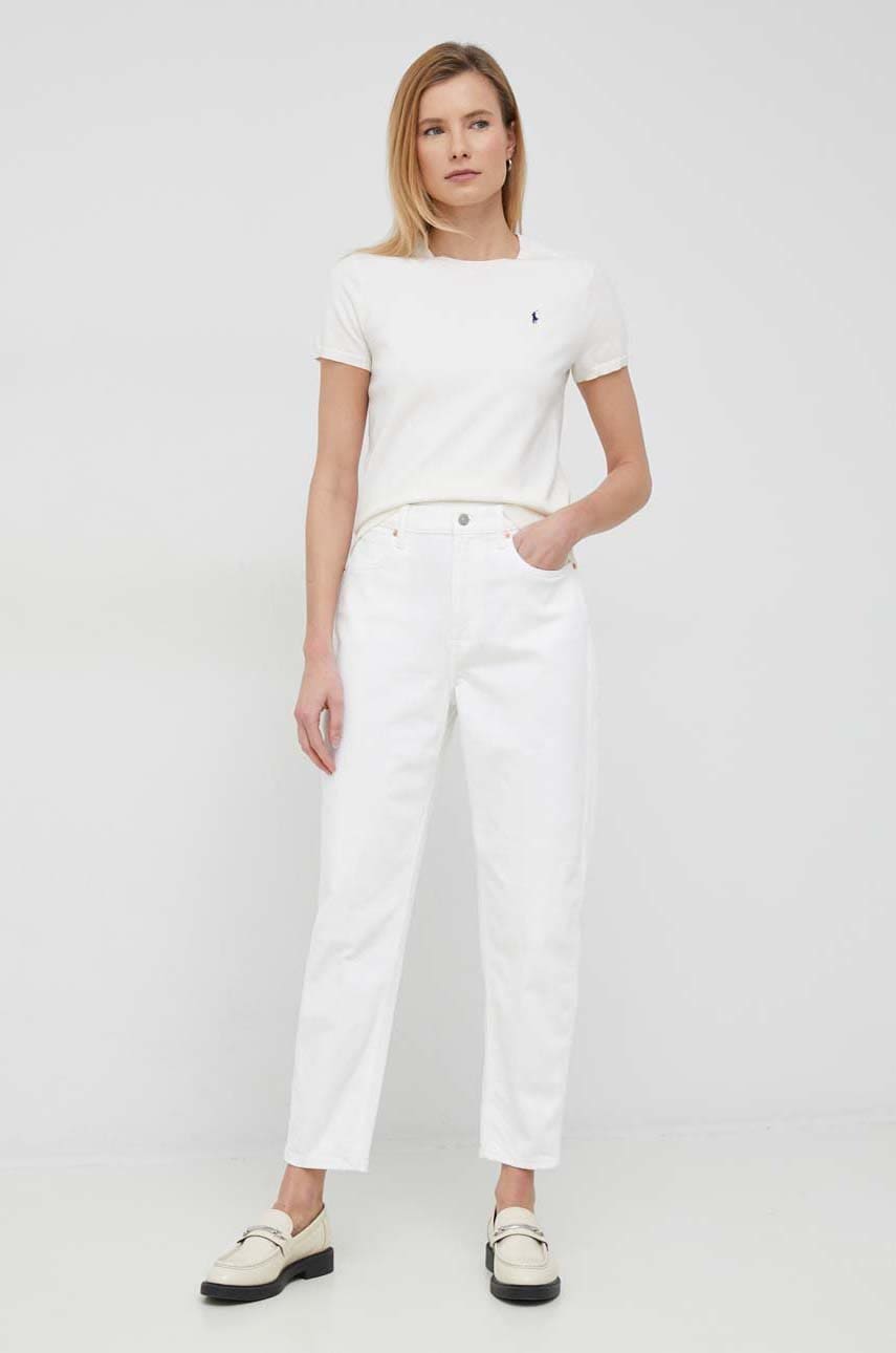 Футболка Polo Ralph Lauren жіночий колір бежевий