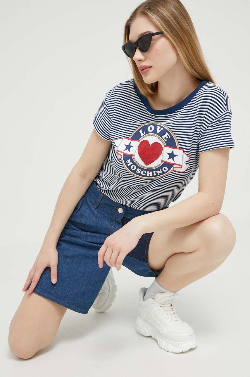 Джинсові шорти Love Moschino жіночі візерунок висока посадка