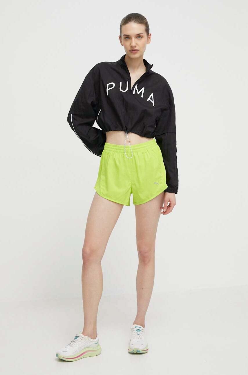 Шорти для бігу Puma Favourite Velocity колір зелений однотонні середня посадка