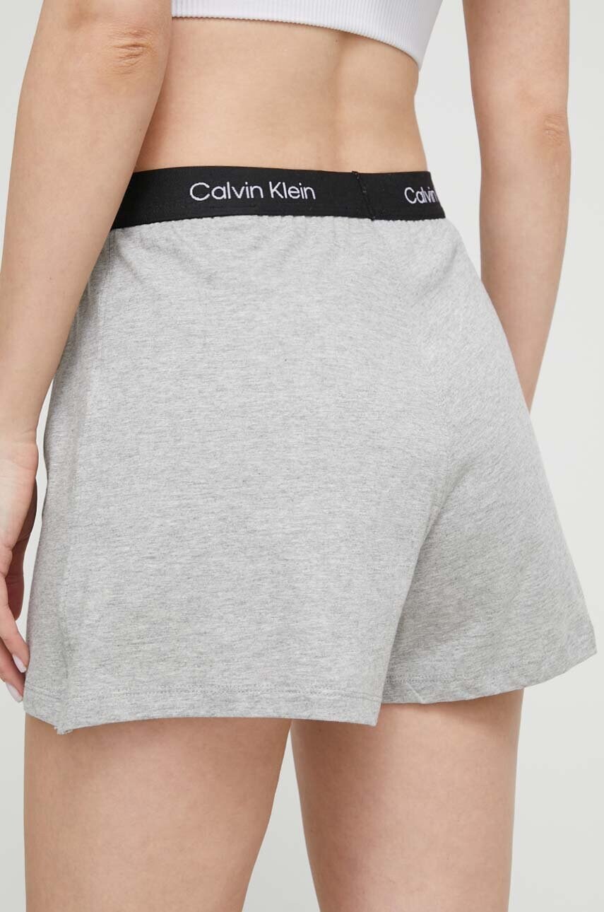 Бавовняні шорти лаунж Calvin Klein Underwear колір сірий з принтом висока посадка