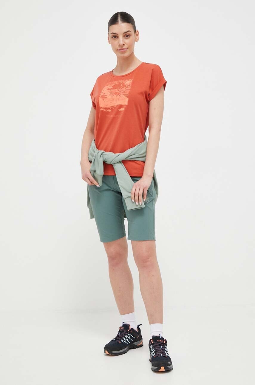 Шорти outdoor Mammut Runbold колір зелений однотонні середня посадка