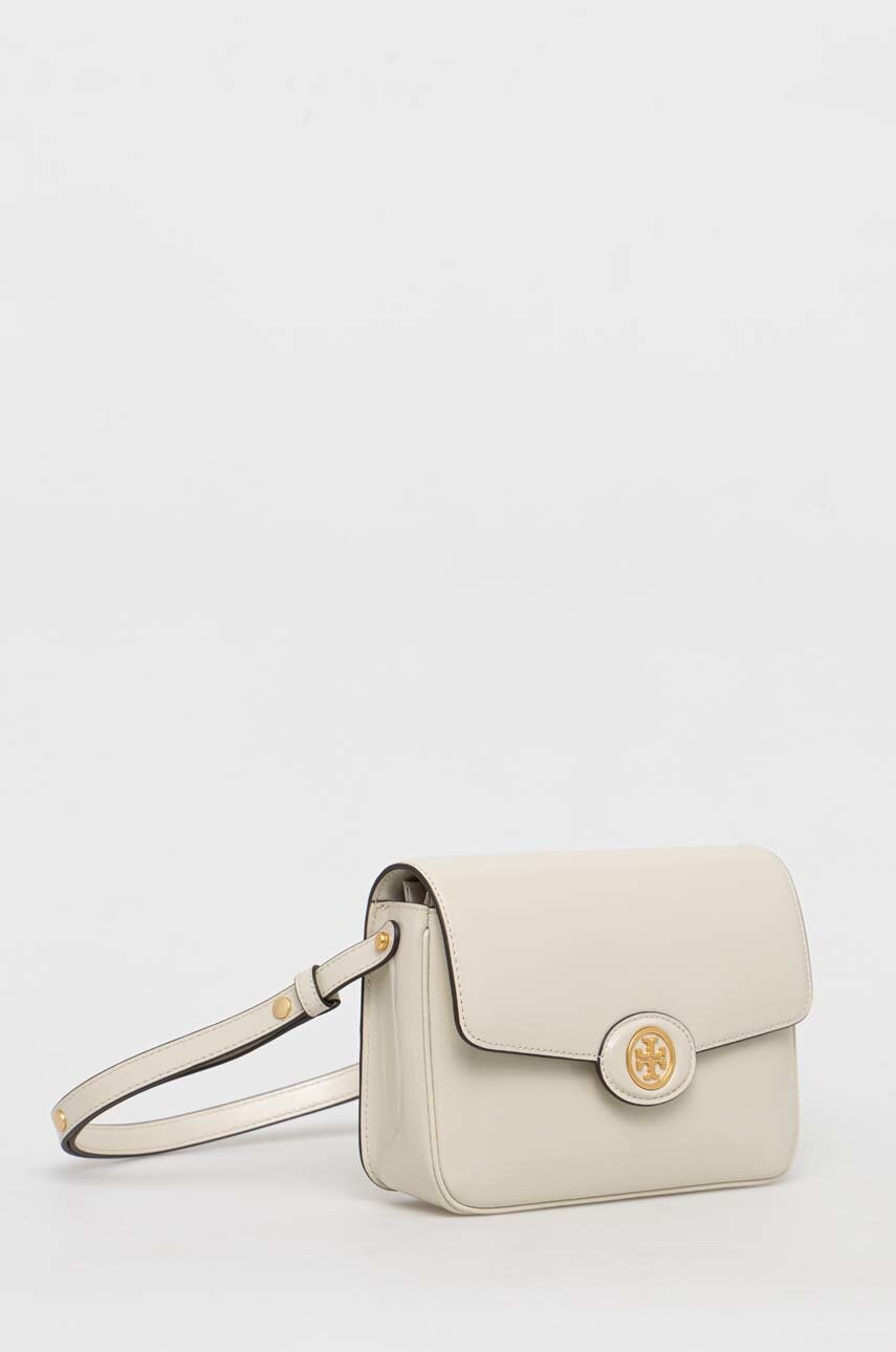 Шкіряна сумочка Tory Burch колір бежевий