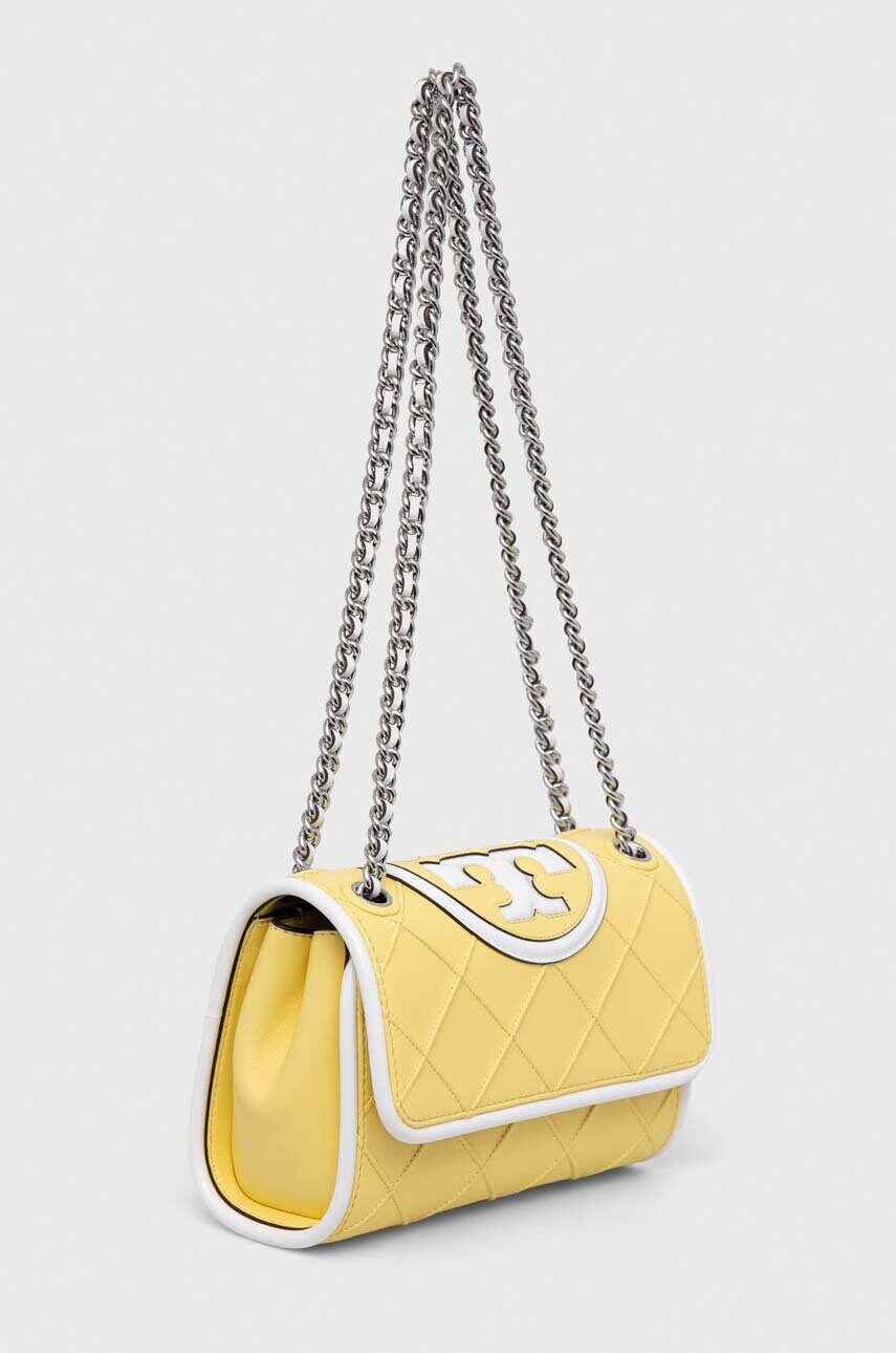 Шкіряна сумочка Tory Burch колір жовтий