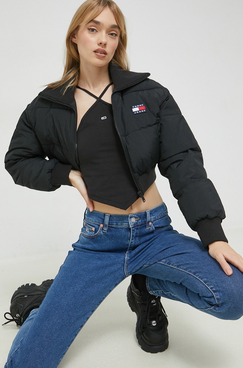 Топ Tommy Jeans жіночий колір чорний