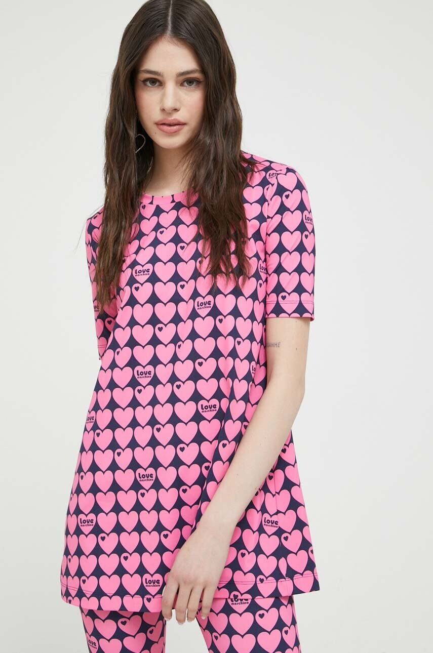 Футболка Love Moschino жіночий колір рожевий
