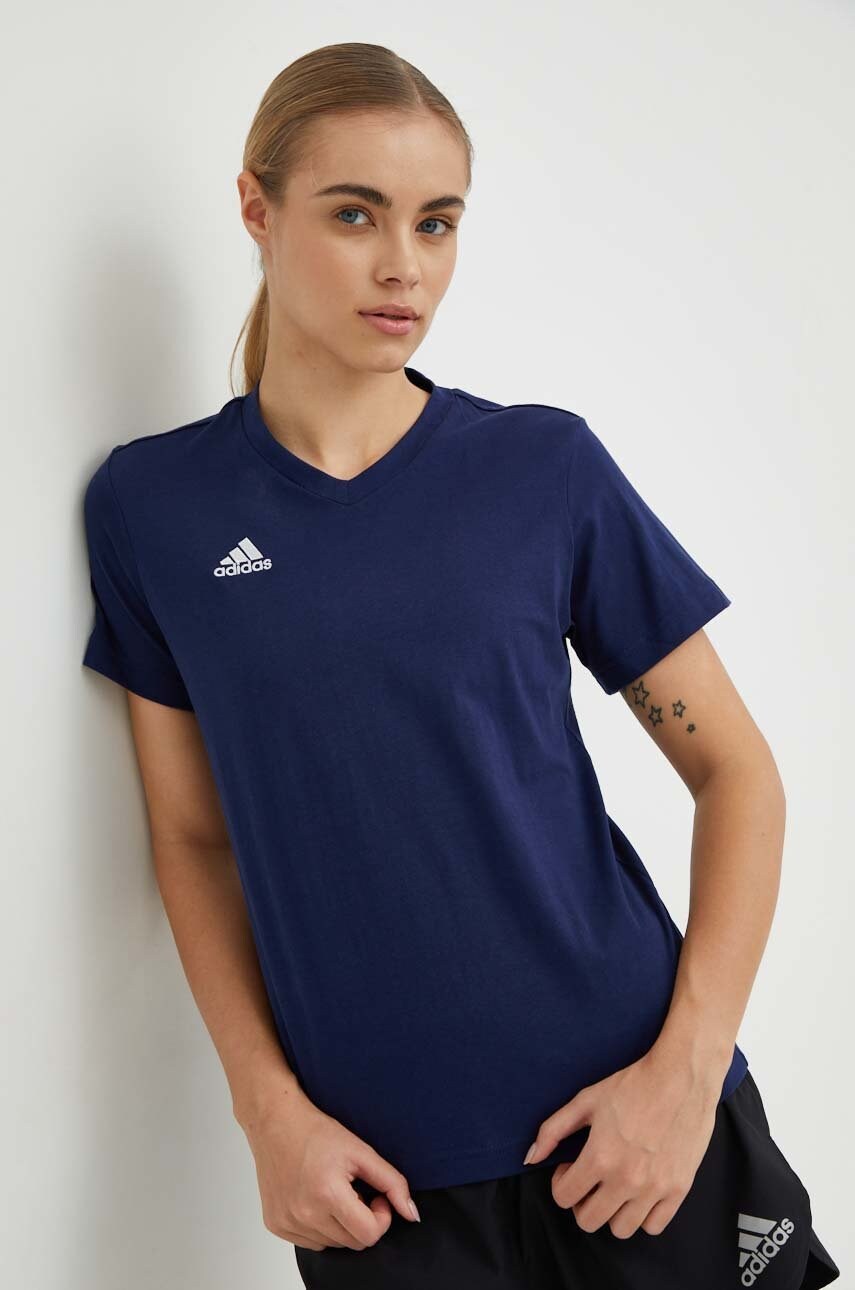 Бавовняна футболка adidas Performance колір синій