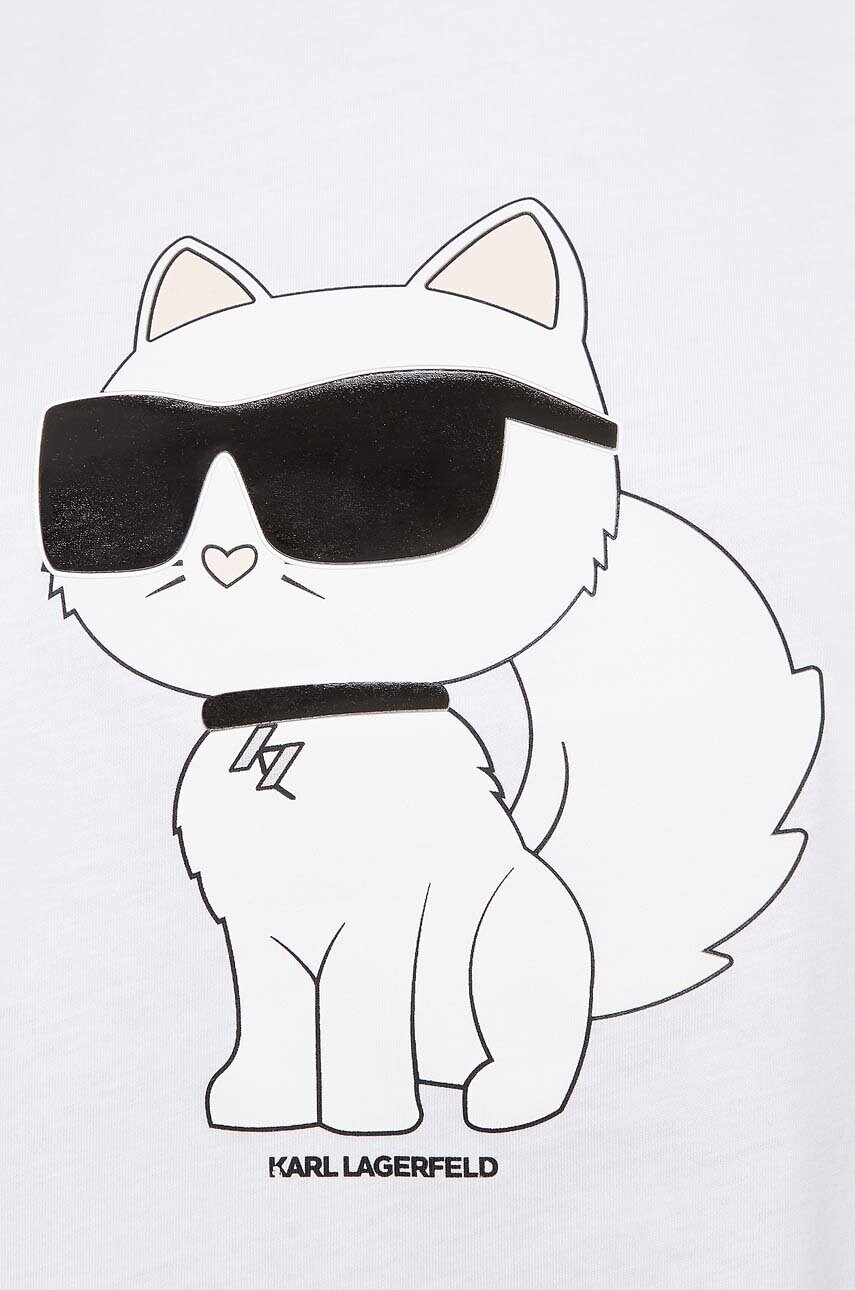 Бавовняна футболка Karl Lagerfeld жіночий колір білий