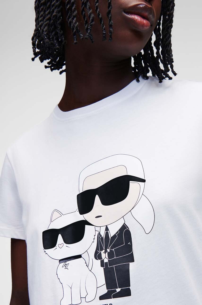 Бавовняна футболка Karl Lagerfeld колір білий