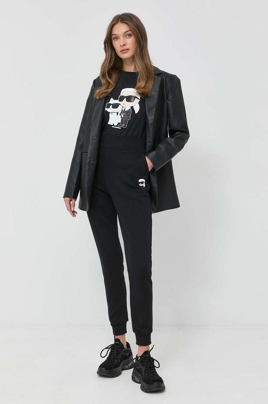 Бавовняна футболка Karl Lagerfeld колір чорний