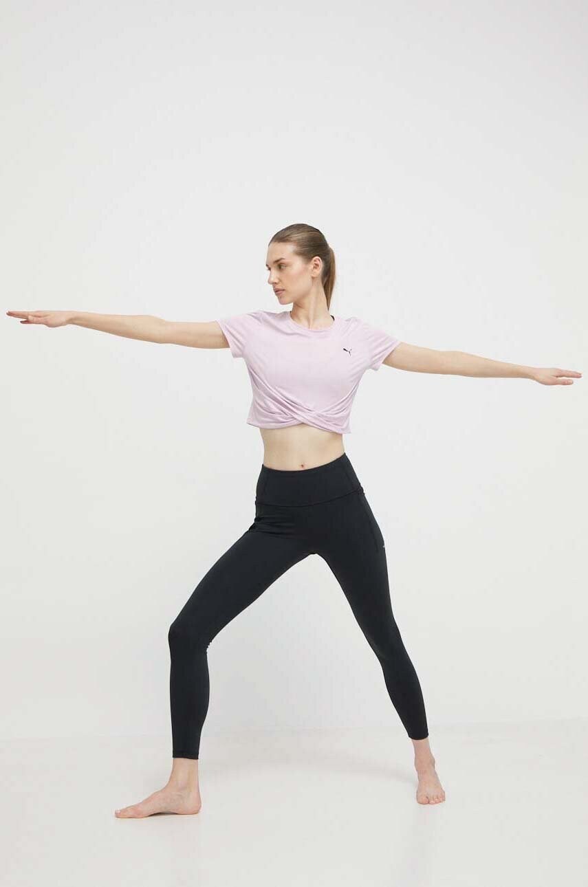 Футболка для йоги Puma Studio Yogini Lite Twist колір рожевий