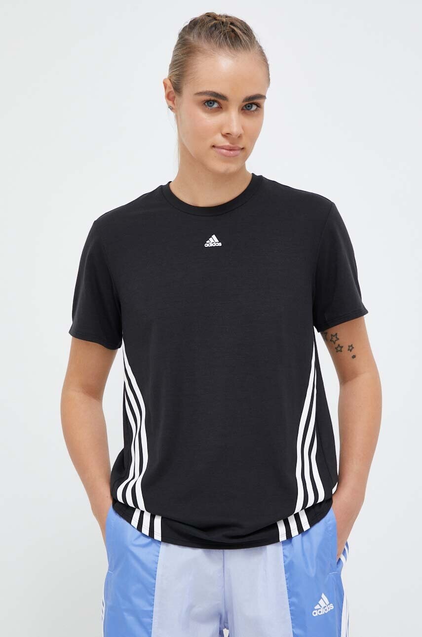 Тренувальна футболка adidas Performance Train Icons 3-Stripes колір чорний