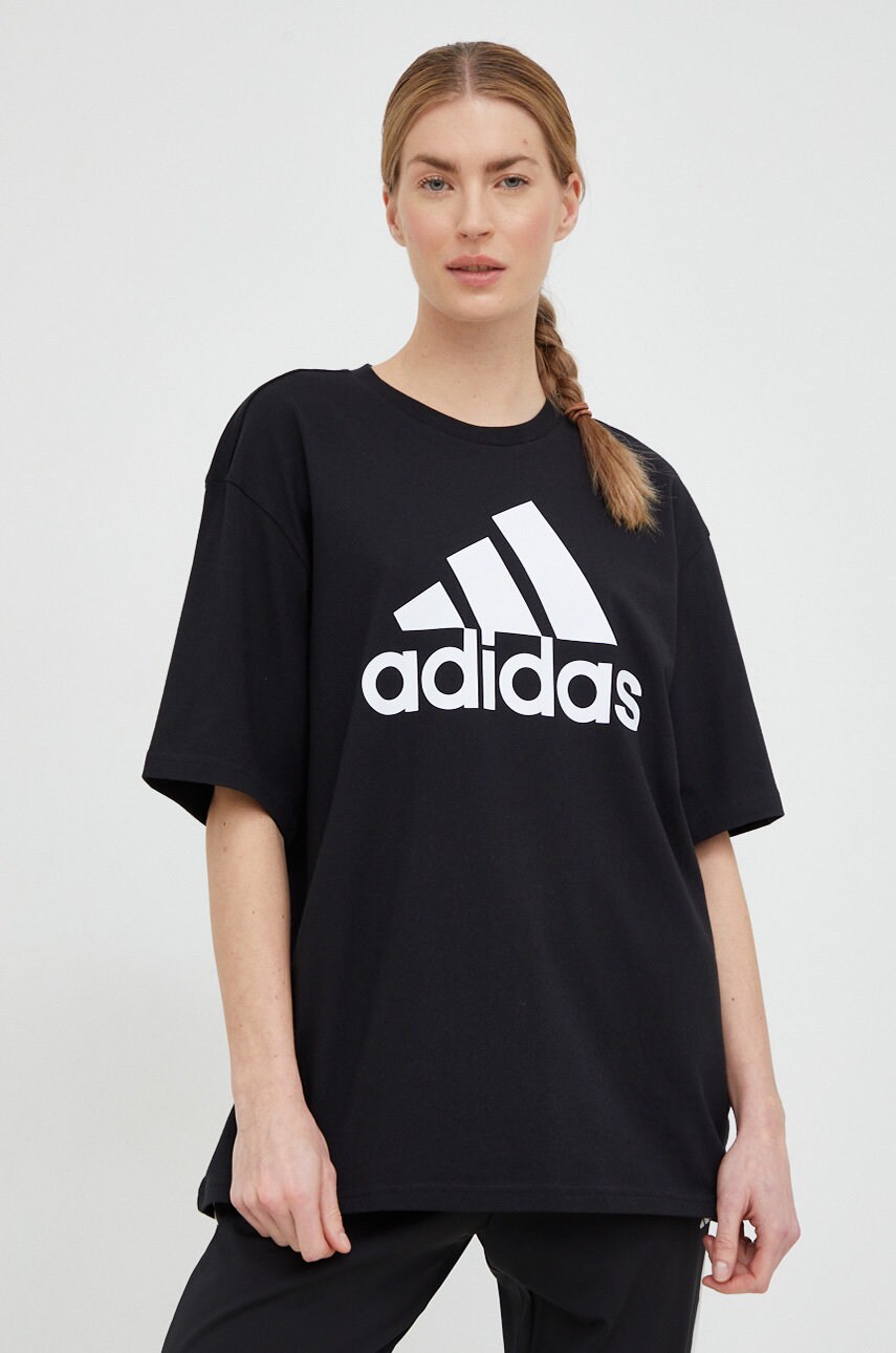 Бавовняна футболка adidas колір чорний