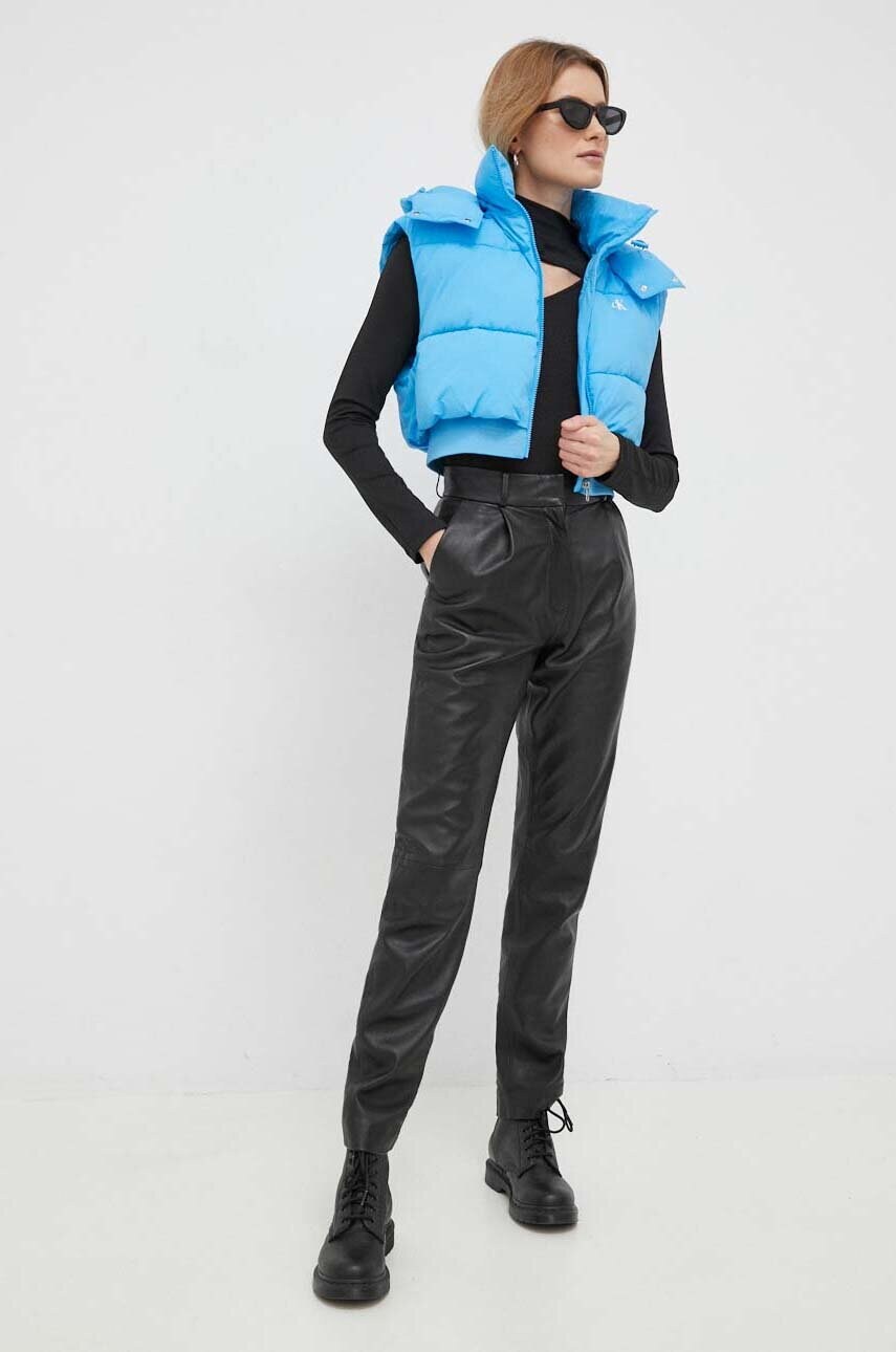 Боді Calvin Klein Jeans жіночі колір чорний півгольф