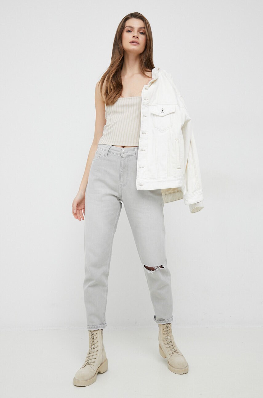 Топ Calvin Klein Jeans жіночий колір бежевий
