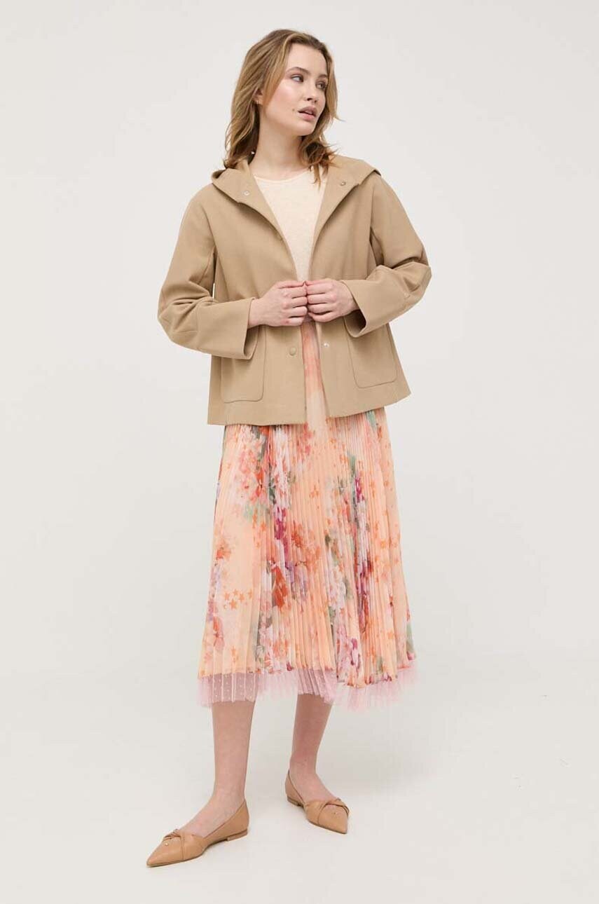 Льняна футболка Max Mara Leisure колір бежевий