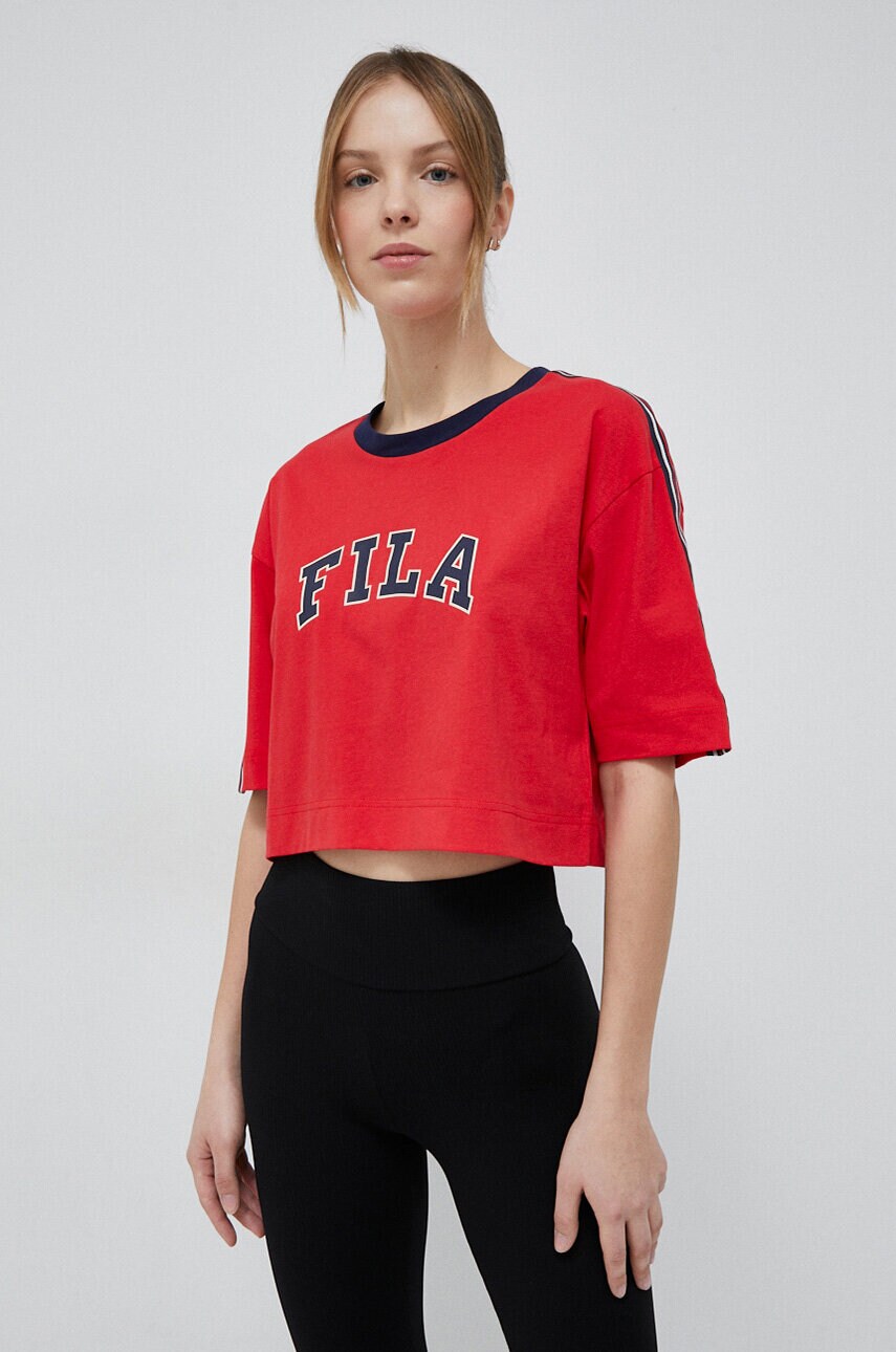 Бавовняна футболка Fila x Hailey Bieber колір червоний