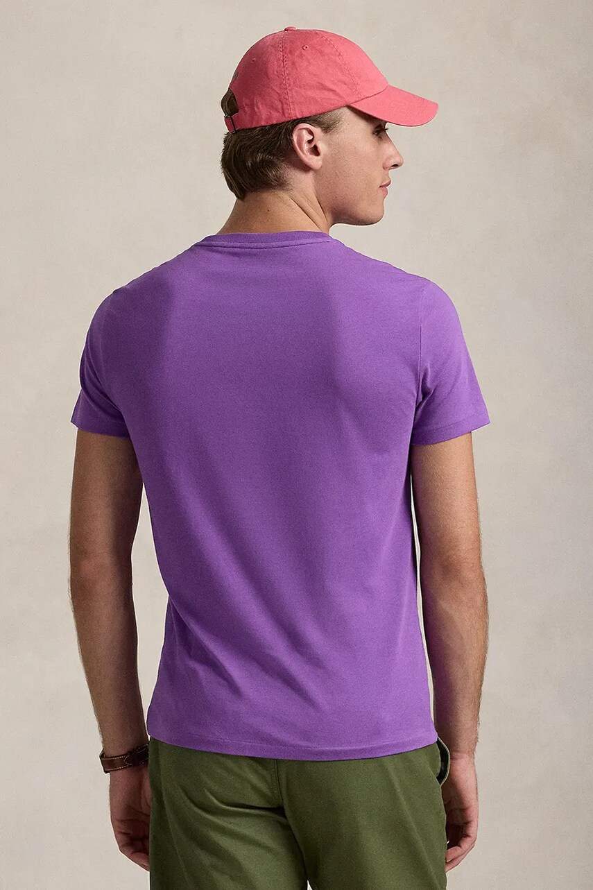 Бавовняна футболка Polo Ralph Lauren чоловіча колір червоний однотонна 710671438