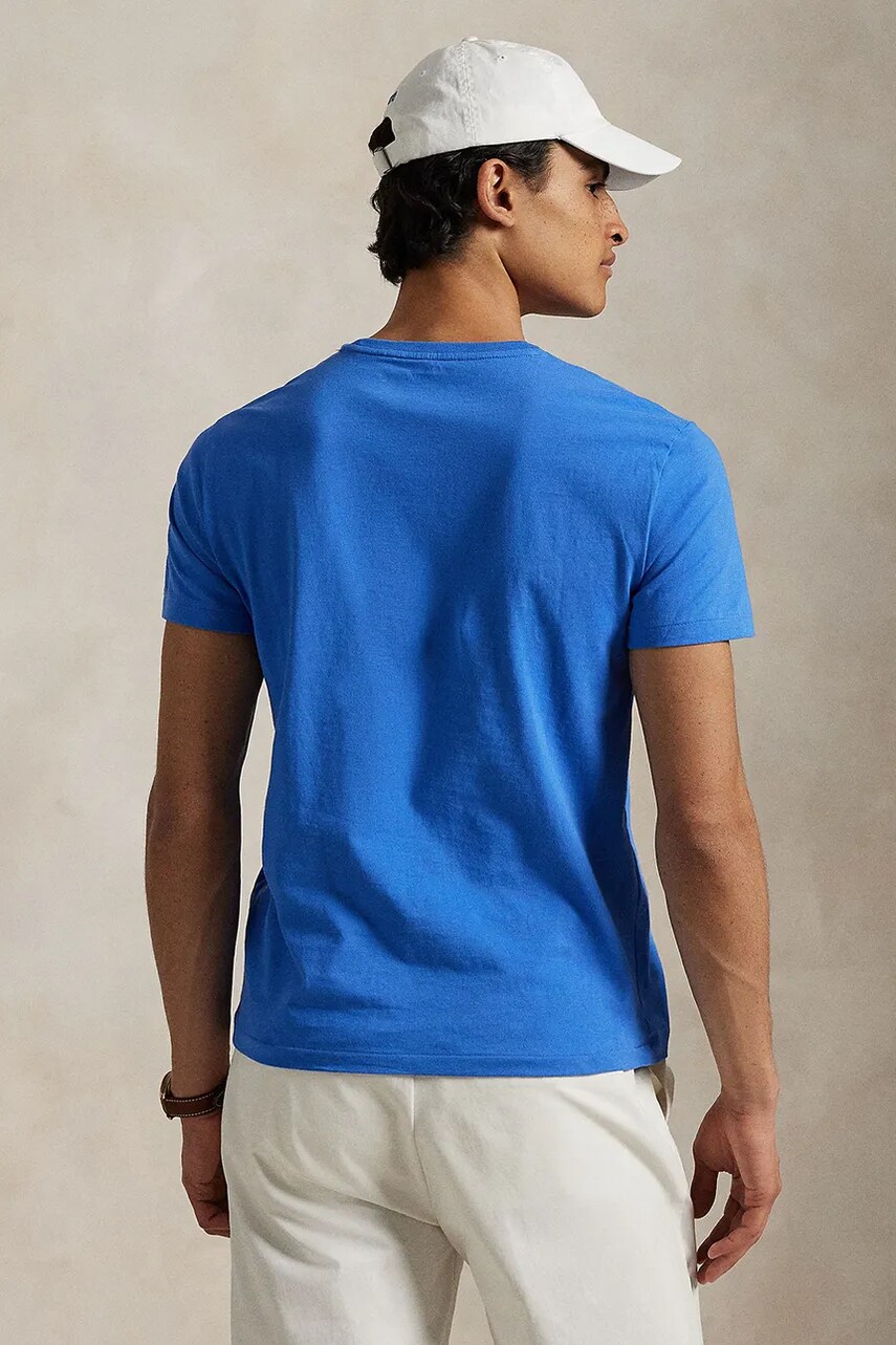 Бавовняна футболка Polo Ralph Lauren чоловіча колір червоний однотонна 710671438