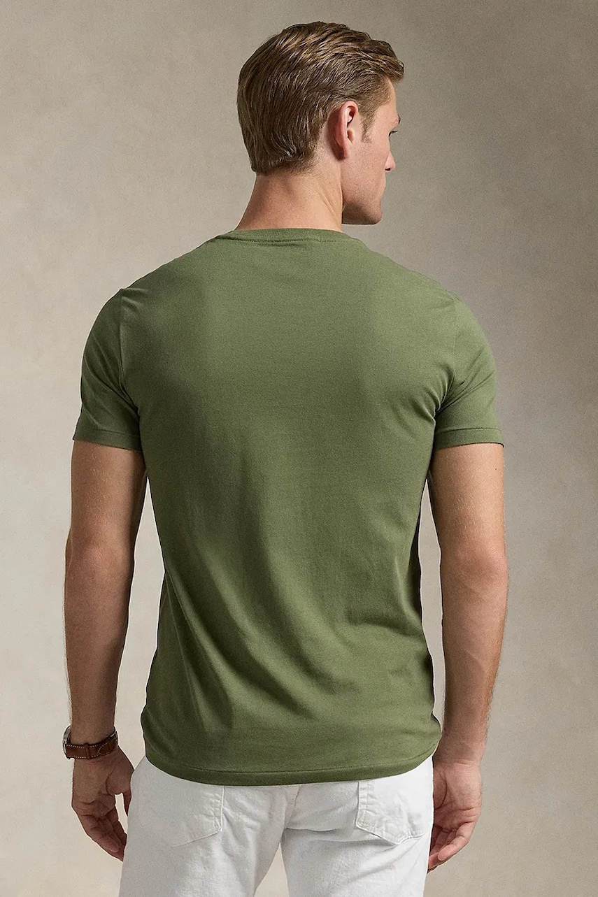 Бавовняна футболка Polo Ralph Lauren чоловіча колір червоний однотонна 710671438