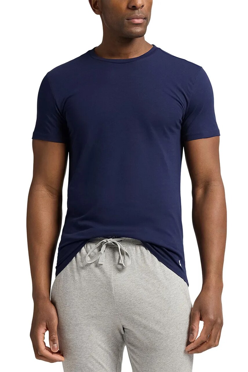 Бавовняна футболка Polo Ralph Lauren 3-pack чоловіча колір синій однотонна 714830304
