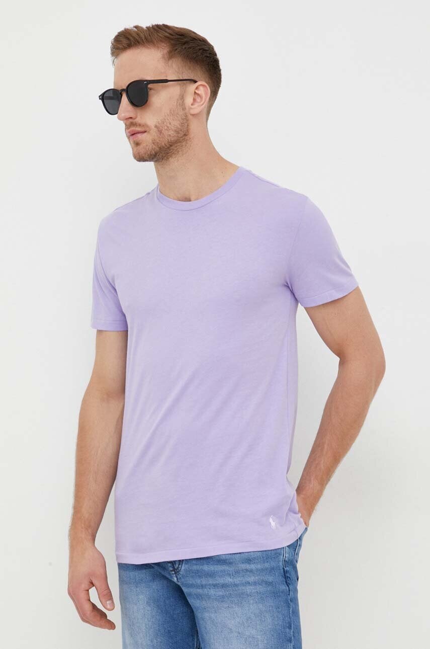 Бавовняна футболка Polo Ralph Lauren 3-pack колір синій однотонний
