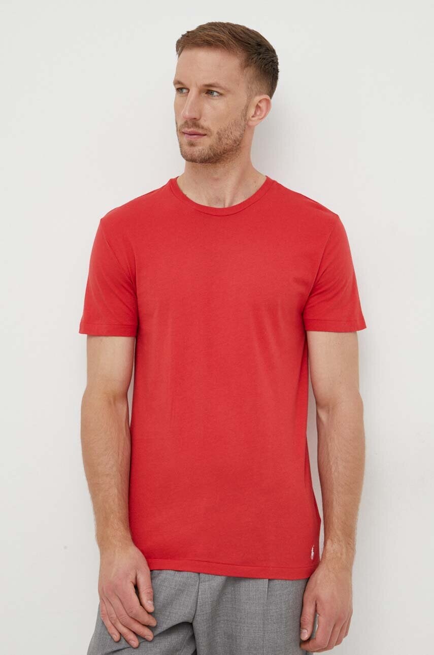 Бавовняна футболка Polo Ralph Lauren 3-pack колір синій однотонний