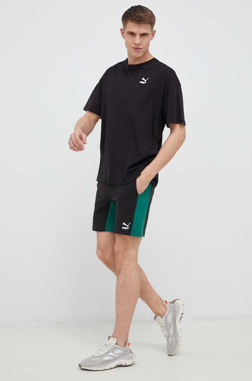 Бавовняна футболка Puma колір чорний однотонний 538070-88