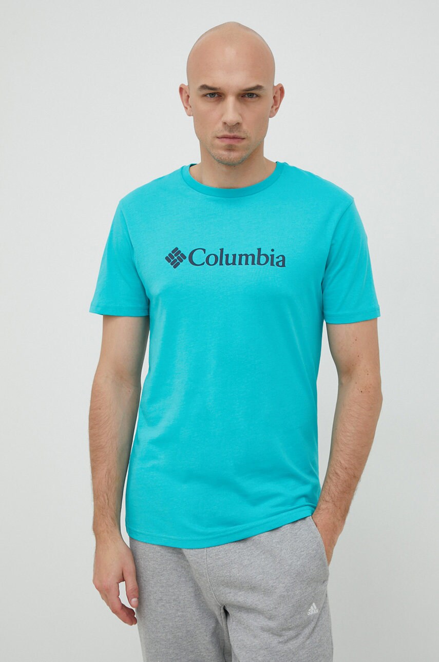 Футболка Columbia чоловічий колір бірюзовий з принтом 1680053.SS23-112