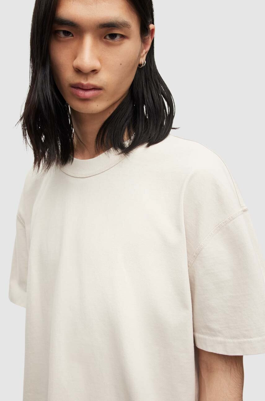 Бавовняна футболка AllSaints колір чорний з принтом