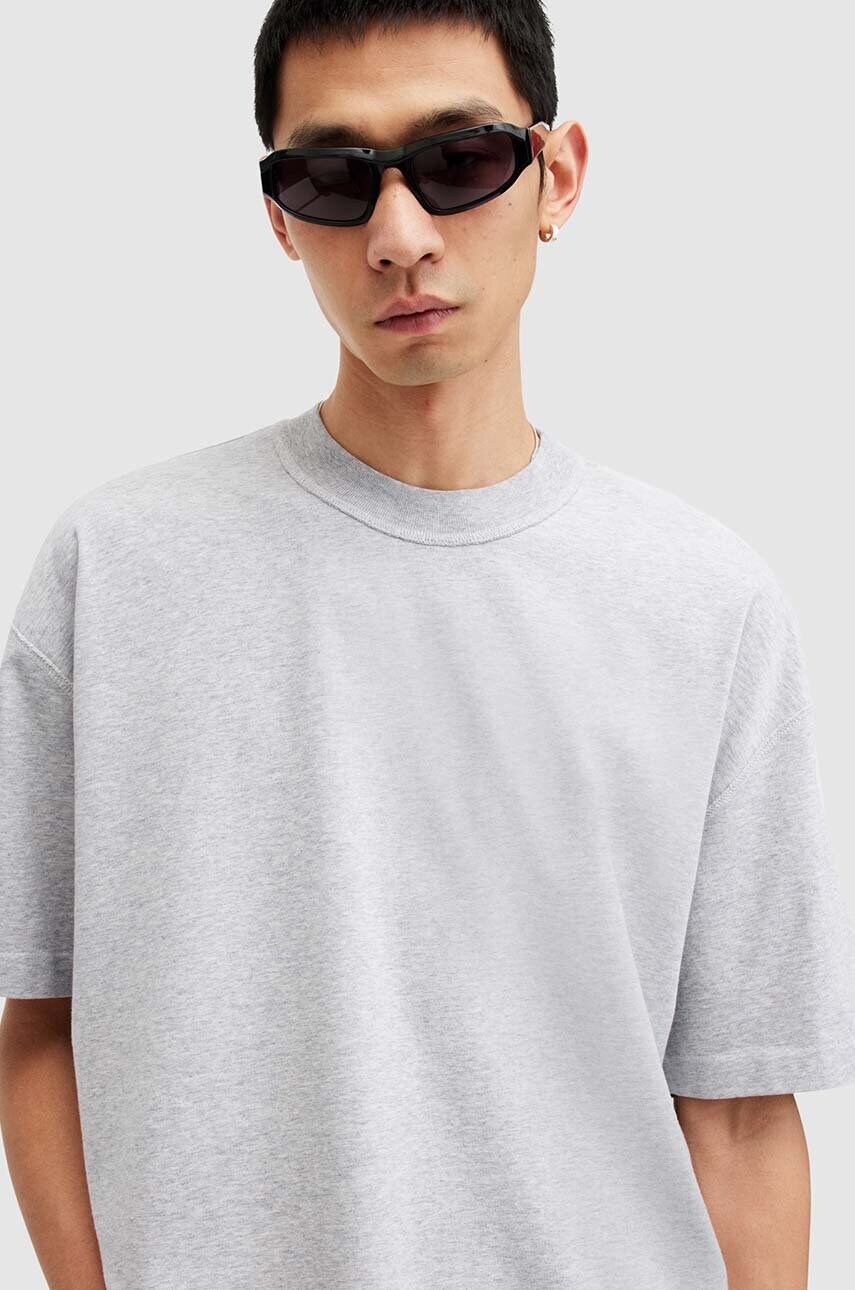 Бавовняна футболка AllSaints ISAC SS CREW колір сірий однотонна MD105V