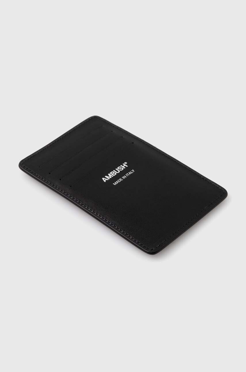 Шкіряний чохол на банківські карти AMBUSH Amblem Card Case колір чорний BMND009S24LEA