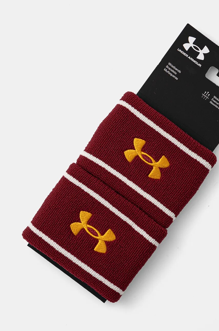 Напульсники Under Armour 2-pack колір бордовий 1373119