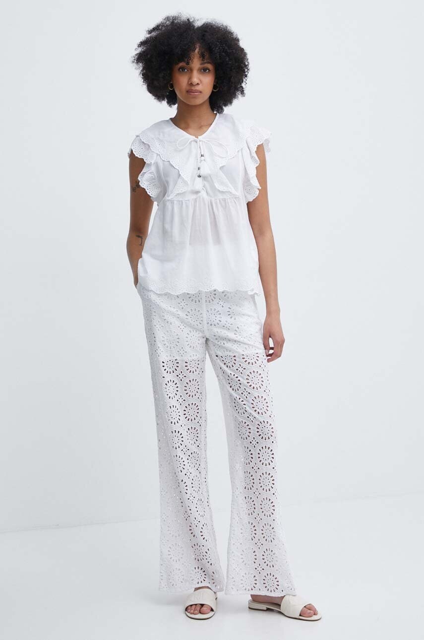 Бавовняна блузка Pepe Jeans DOROTEA жіноча колір білий однотонна PL304815