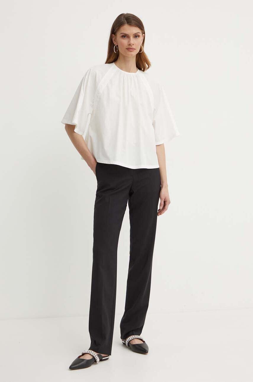 Бавовняна блузка Weekend Max Mara жіноча колір білий однотонна 2415161032600