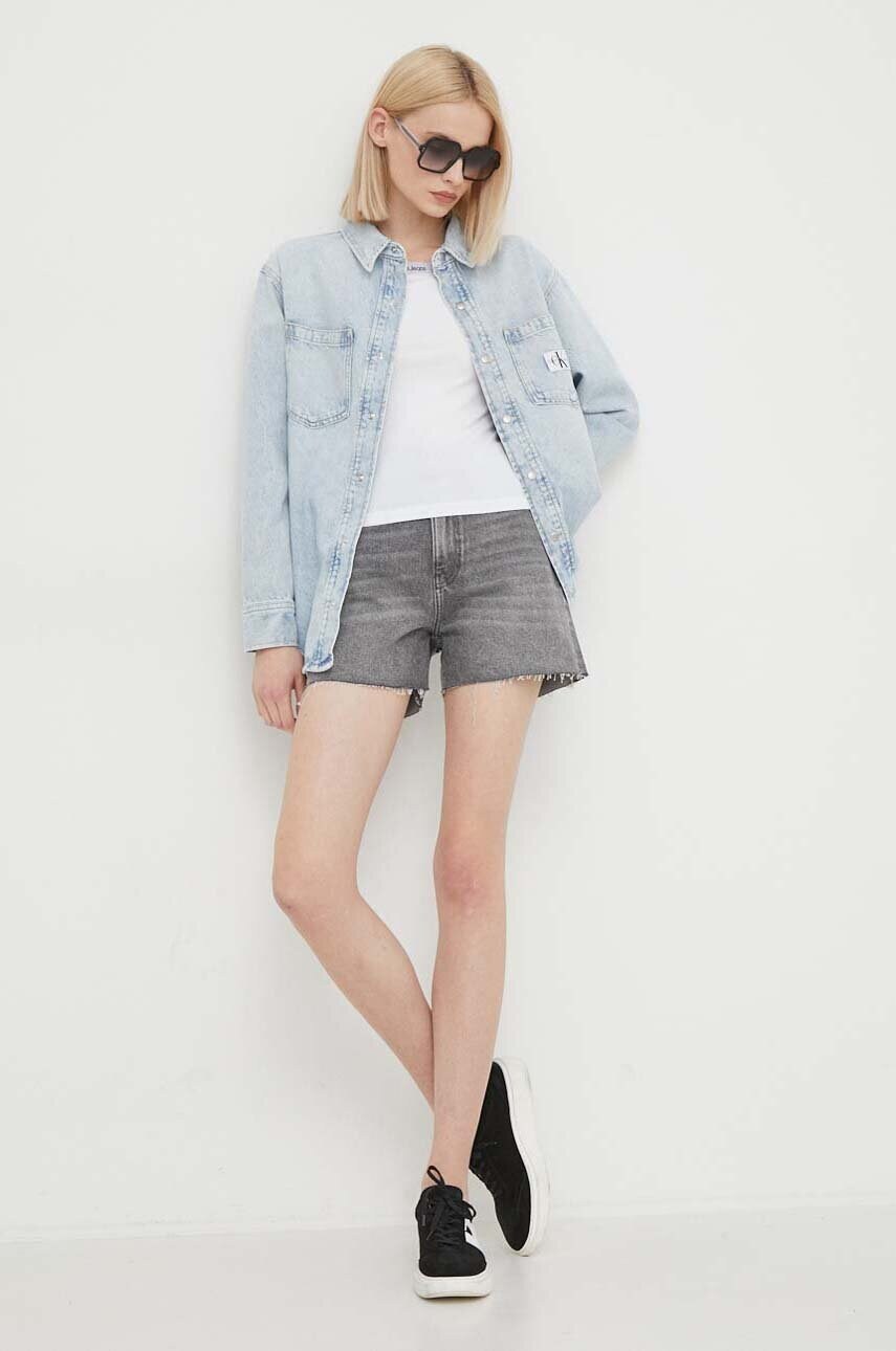 Футболка Calvin Klein Jeans жіночий колір білий оголоне плече