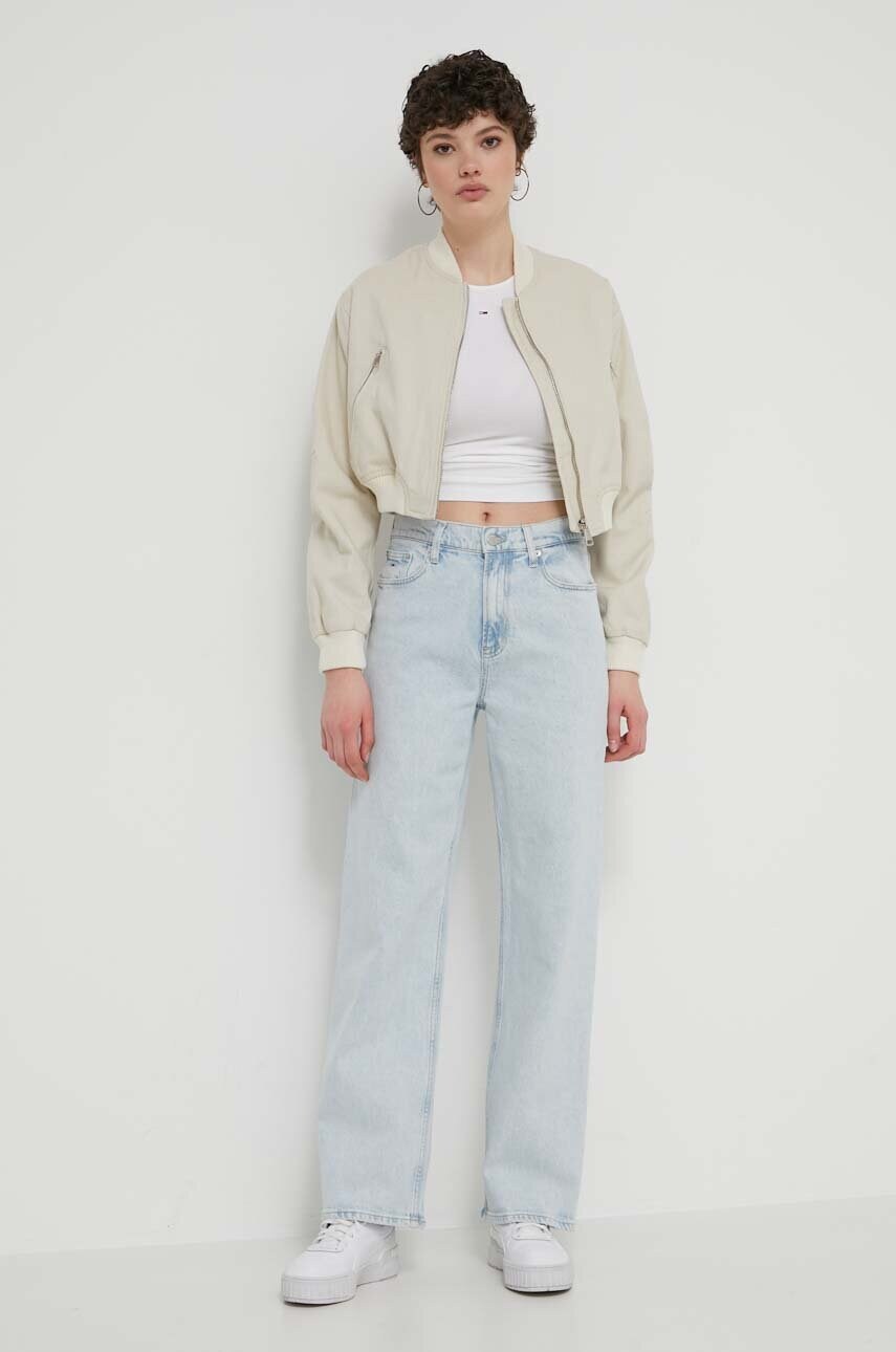 Топ Tommy Jeans колір бежевий