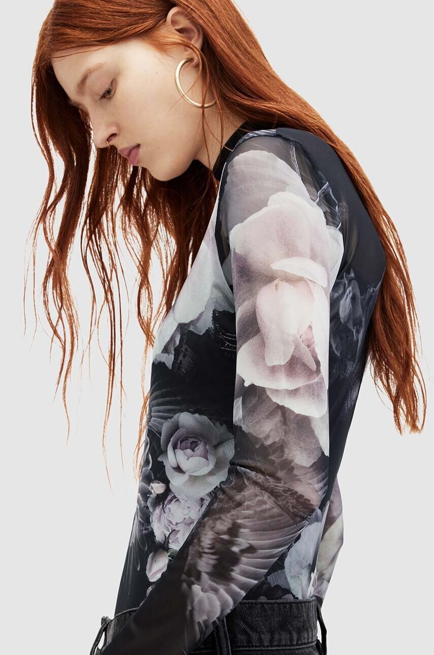 Блузка AllSaints ELIA VALLEY жіноча колір чорний візерунок