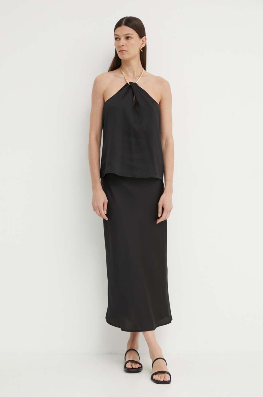 Топ Bruuns Bazaar AcaciaBBElla top колір чорний однотонна BBW3941