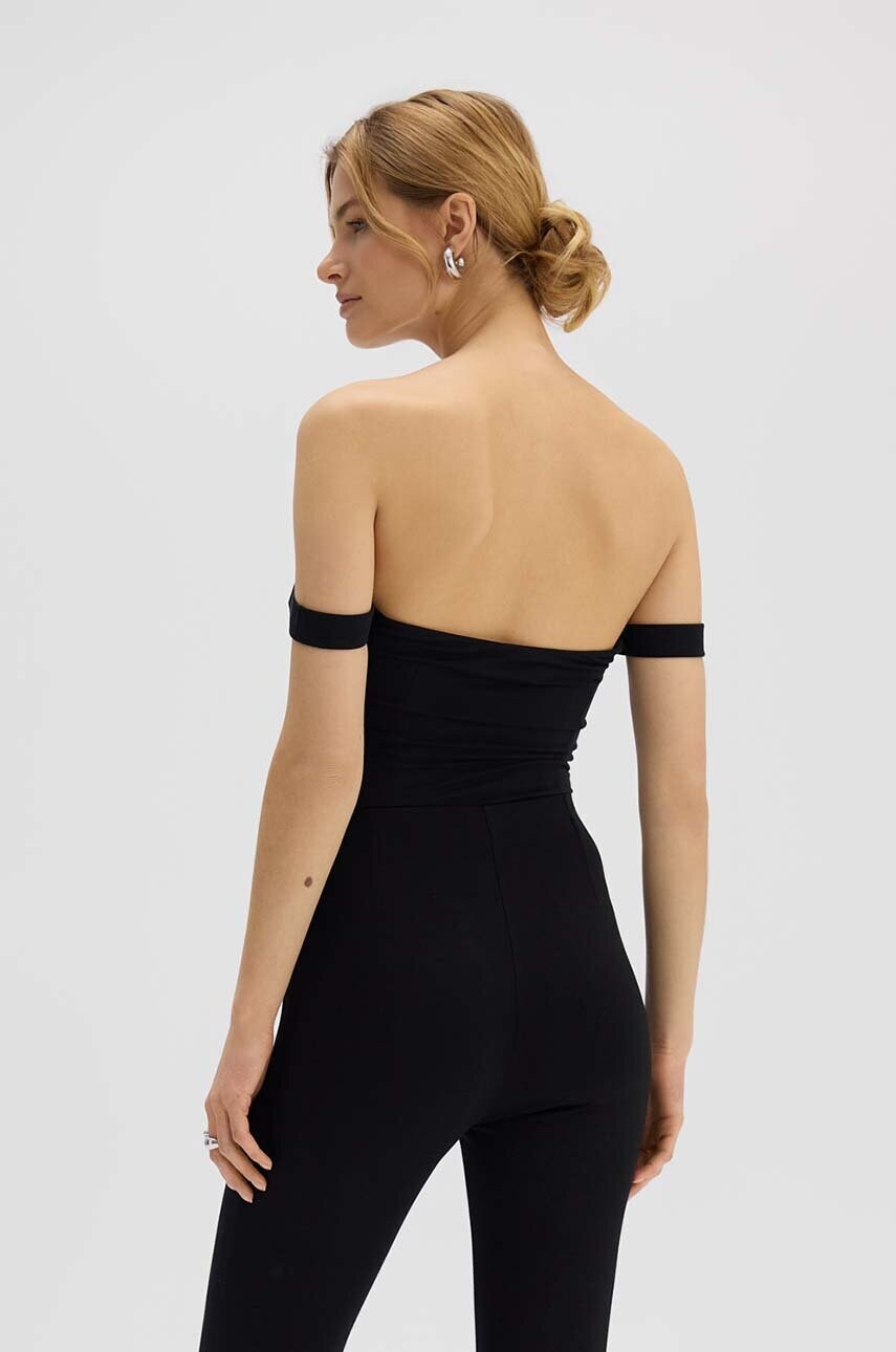Боді Saint Body BARDOT BODYSUIT BLACK жіноче колір чорний однотонне SB.548