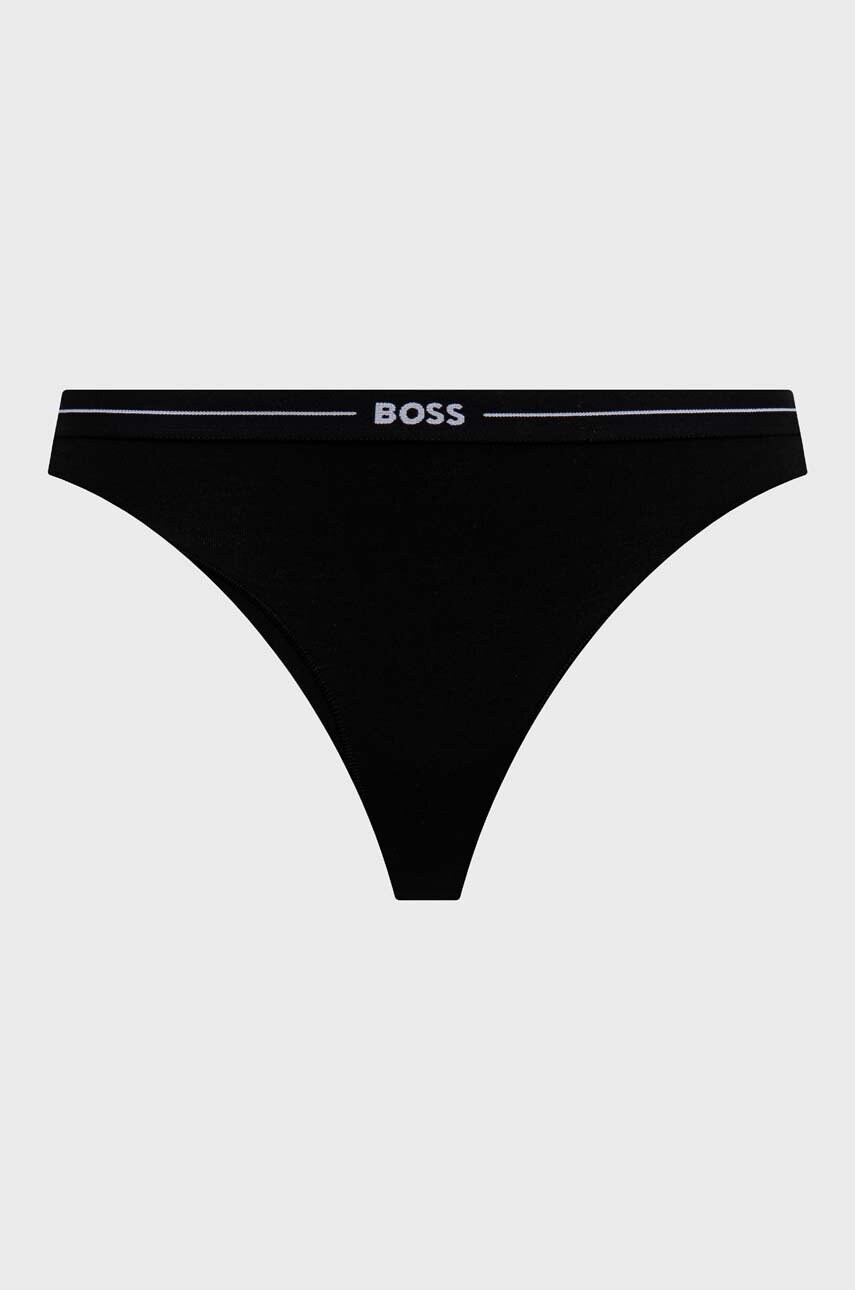 Стринги BOSS 3-pack колір чорний