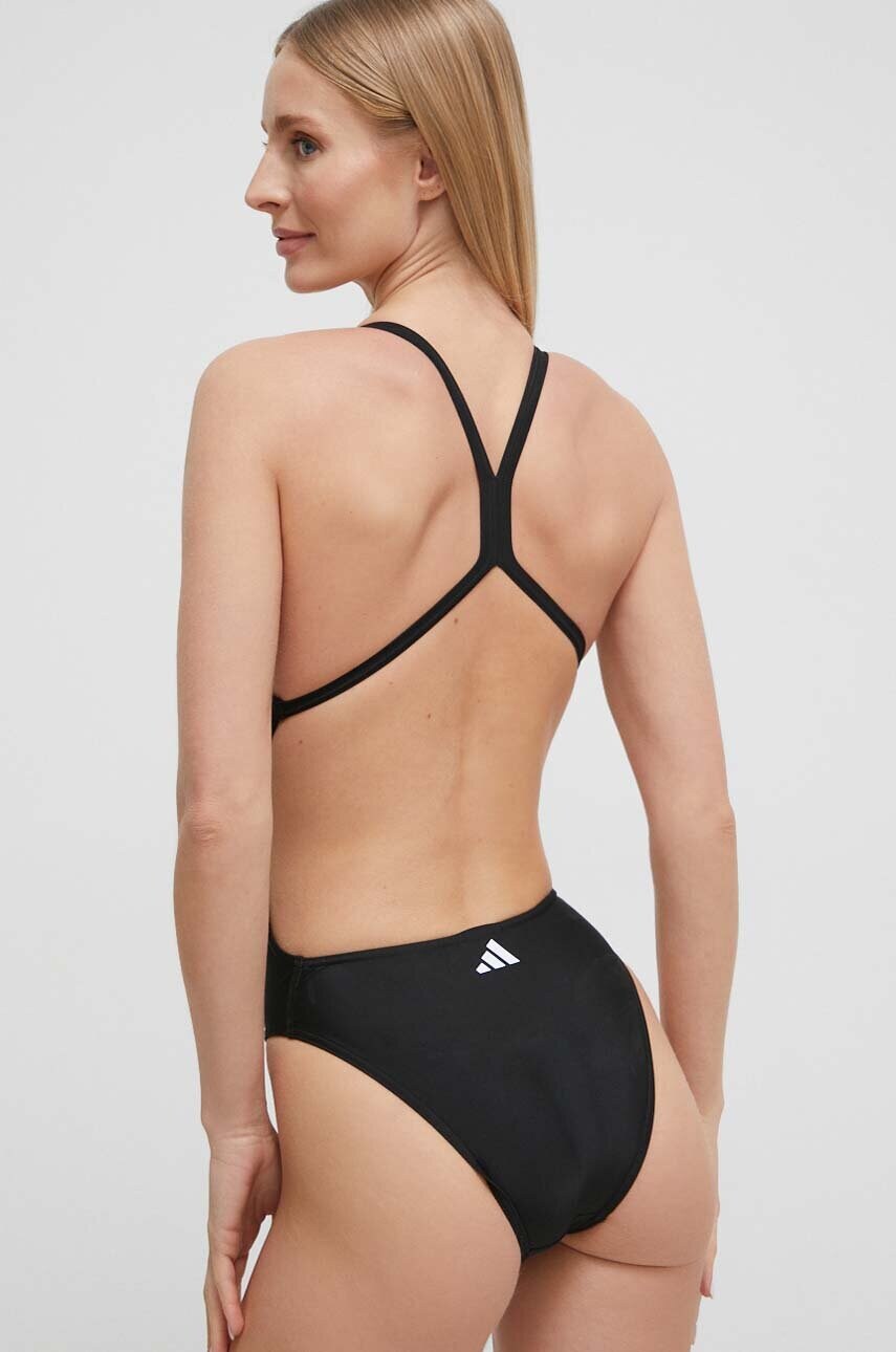 Суцільний купальник adidas Performance 3 Bar Logo Print колір чорний м'яка чашечка
