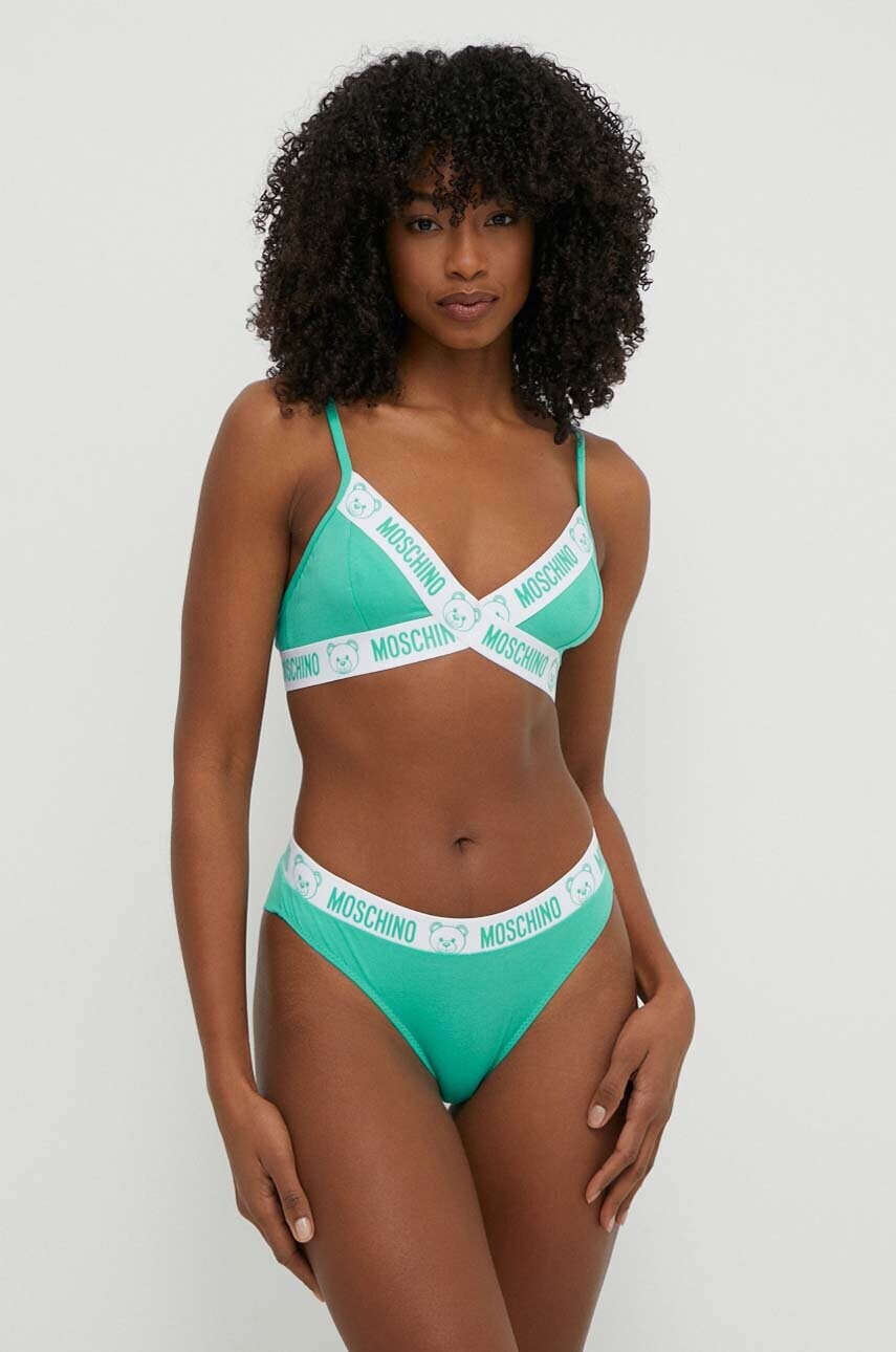Бюстгальтер Moschino Underwear колір бірюзовий однотонний 241V6A14014406