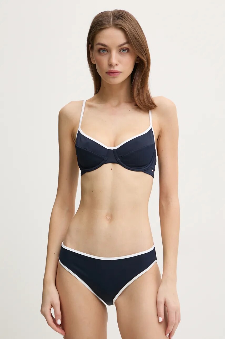 Купальний бюстгальтер Tommy Hilfiger колір синій м'яка чашечка UW0UW05241